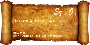 Szepesy Orsolya névjegykártya